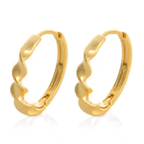 Twisted Round Huggie Hoop Earrings