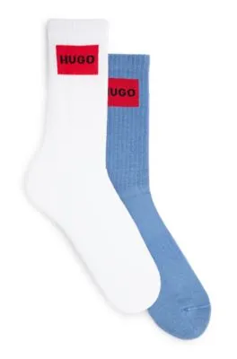 Two-pack of quarter-length socks with red logos