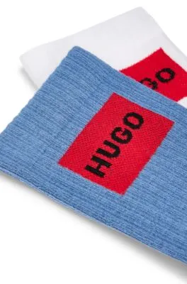 Two-pack of quarter-length socks with red logos