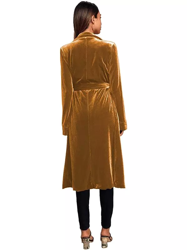 Velvet Long Blazer Women Coat