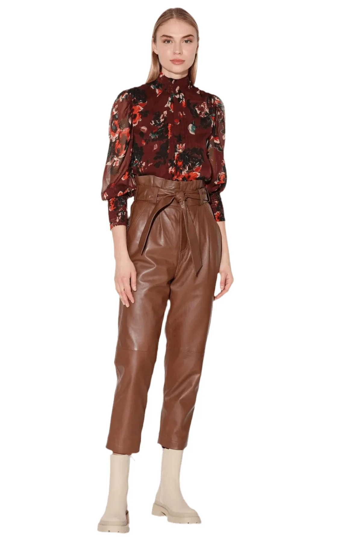 Walter Baker Maggie Leather Pant in Walnut