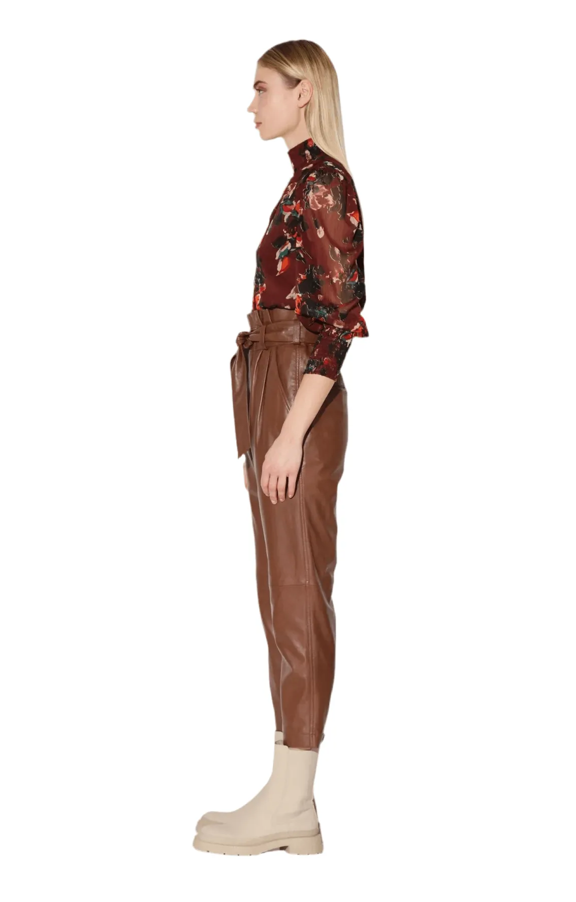 Walter Baker Maggie Leather Pant in Walnut