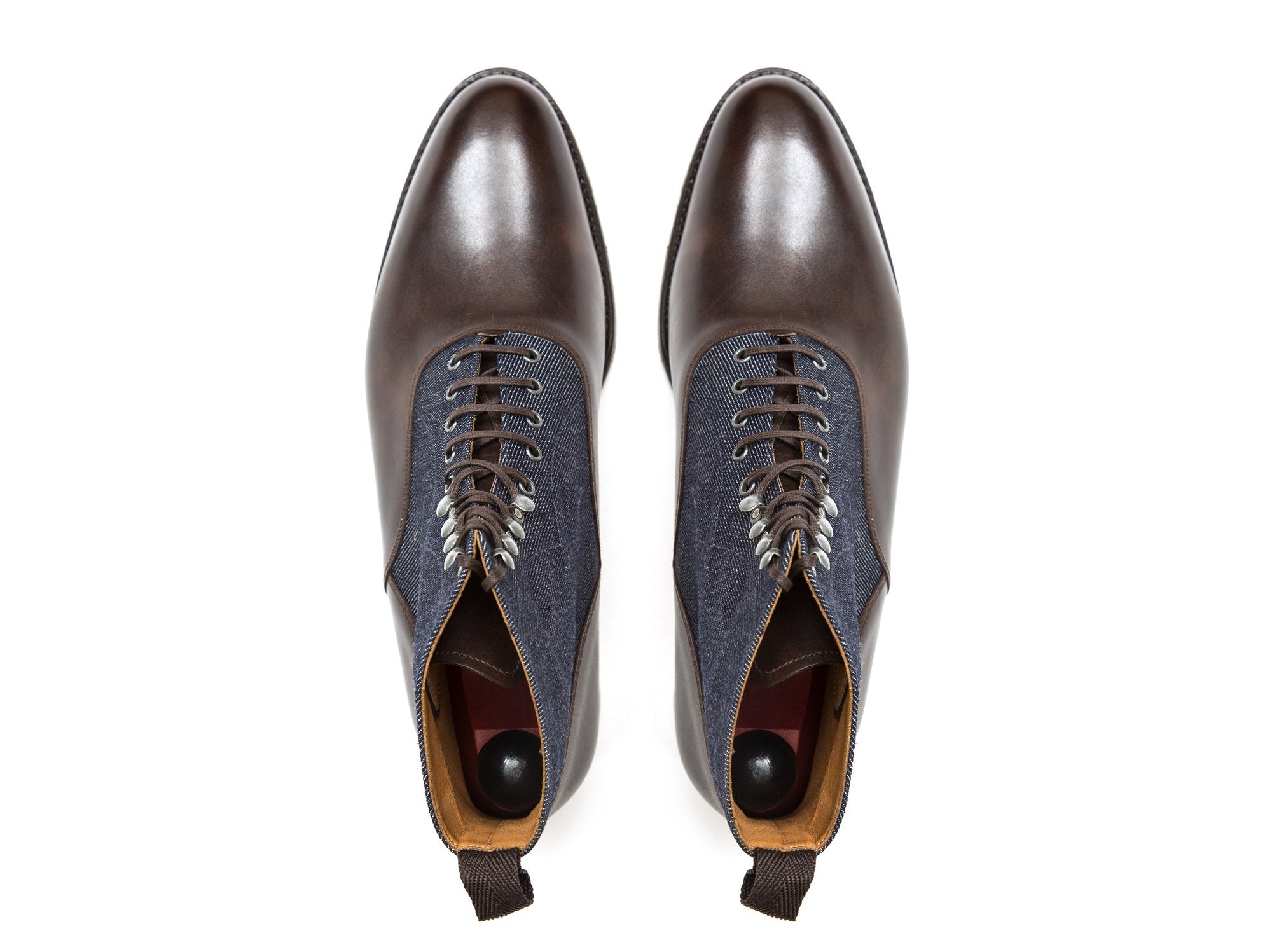 Wedgwood - MTO - Antique Brown Calf / Denim - TMG Last - Single Leather Sole