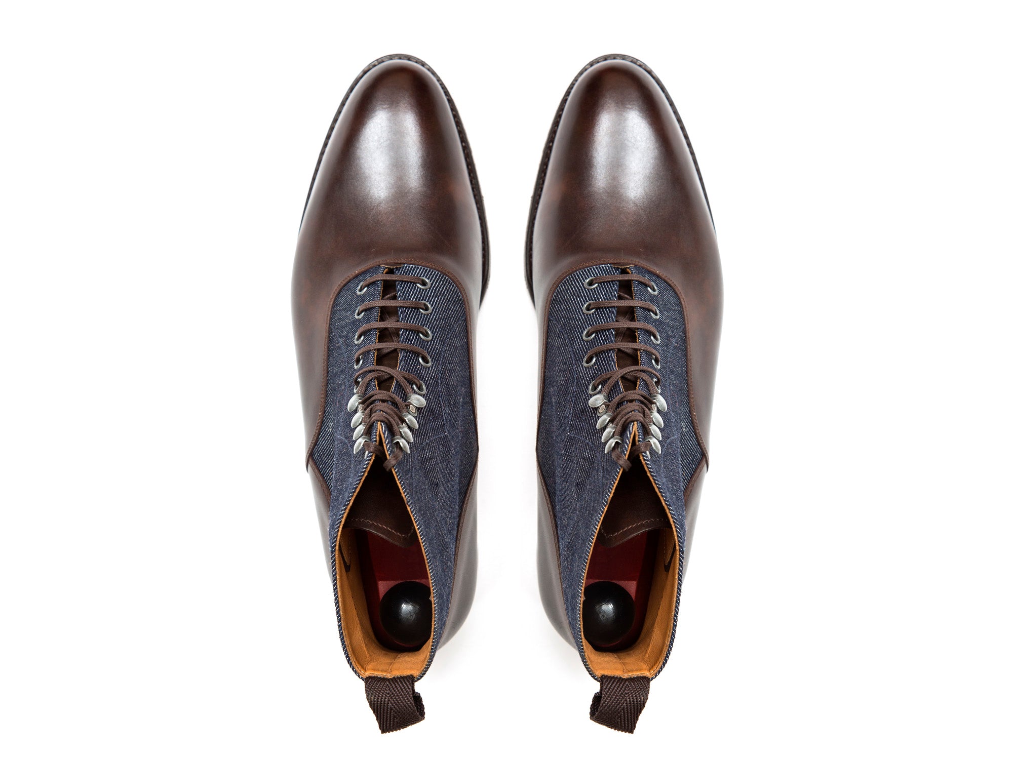 Wedgwood - MTO - Dark Brown Museum Calf / Denim - TMG Last - Single Leather Sole