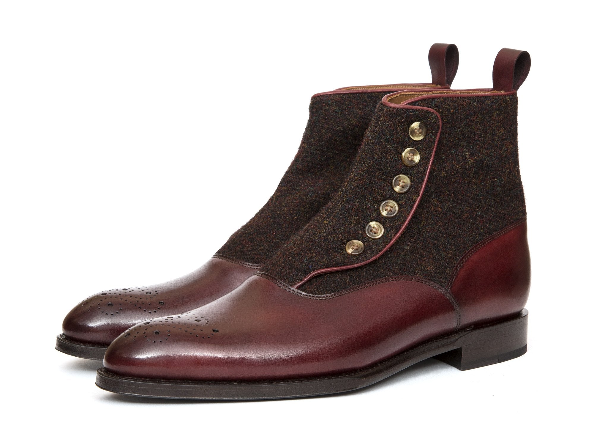 Westlake - MTO - Burgundy Calf / Burgundy Medley Tweed - NGT Last - Single Leather Sole