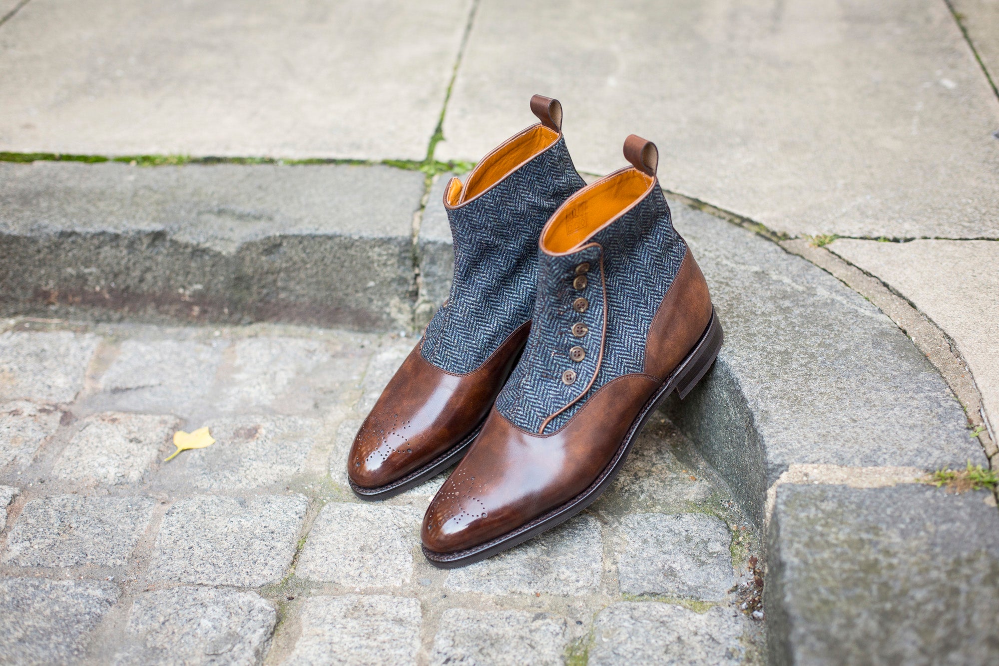 Westlake - MTO - Copper Museum Calf / Blue Tweed - NGT Last - City Rubber Sole