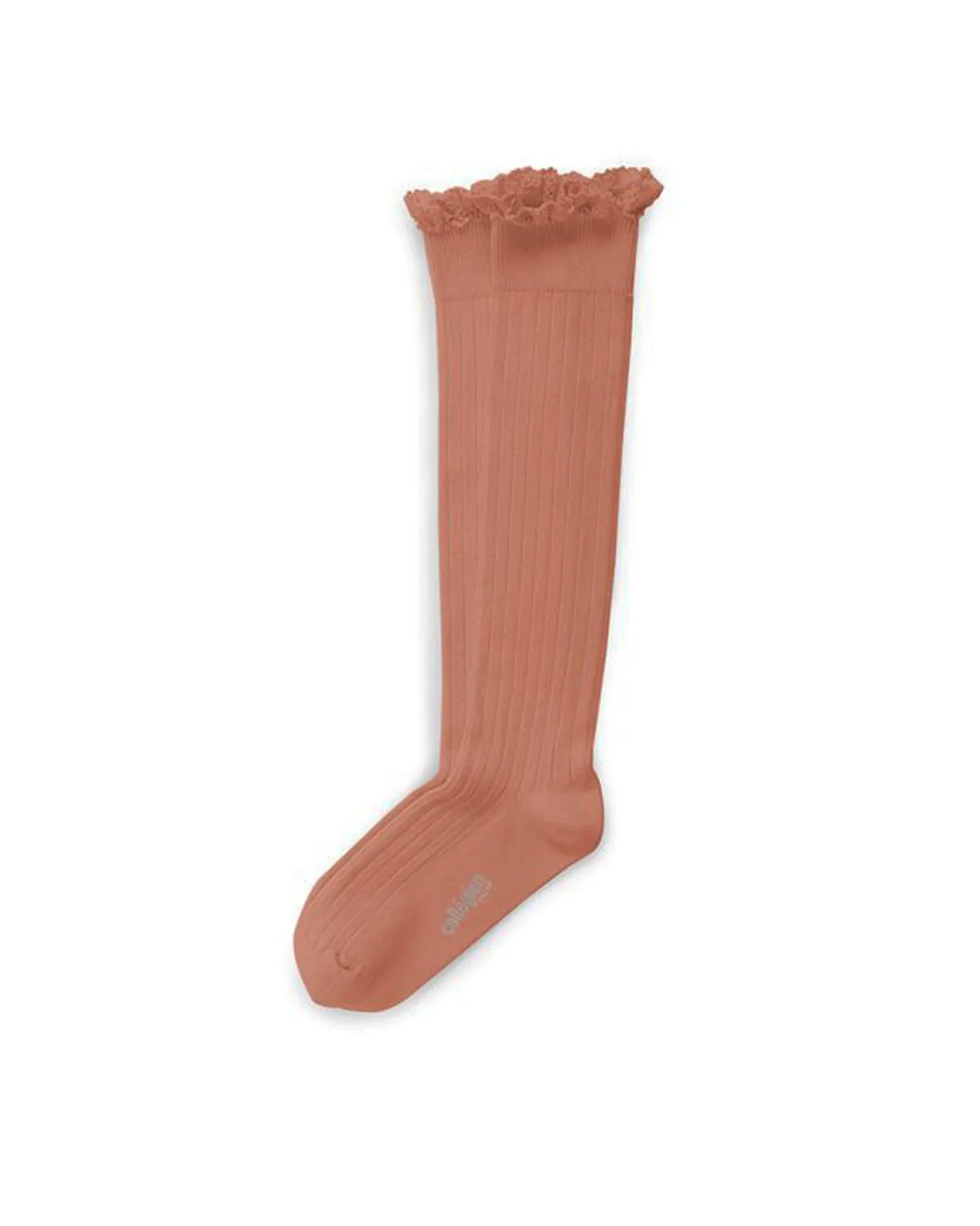 Women's Ruffle Knee Socks - melon